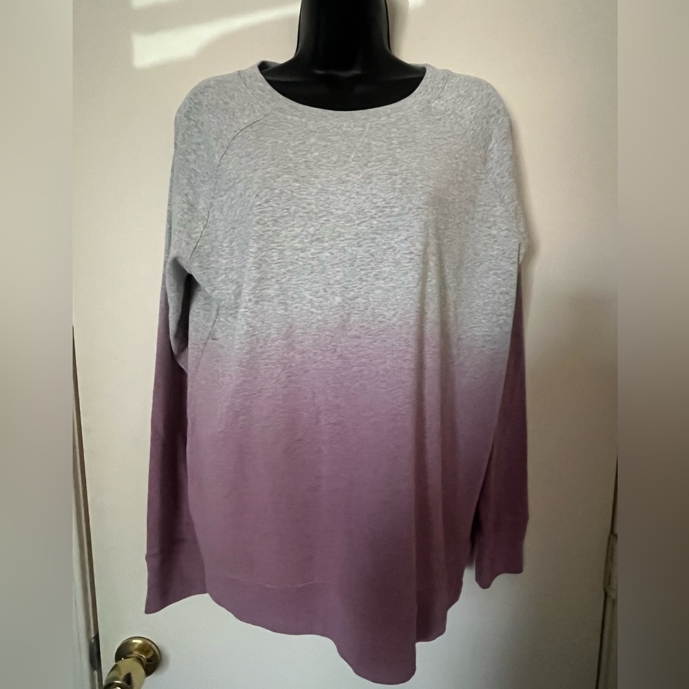 Eddie Bauer Women's Gray and Purple Ombre Sweatshirt